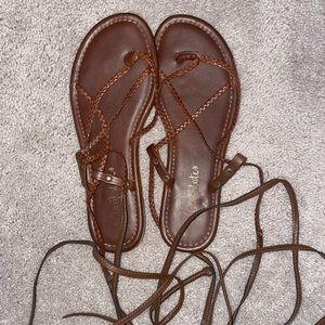 Brown lace up sandals! Only worn a couple times. Super comfy!